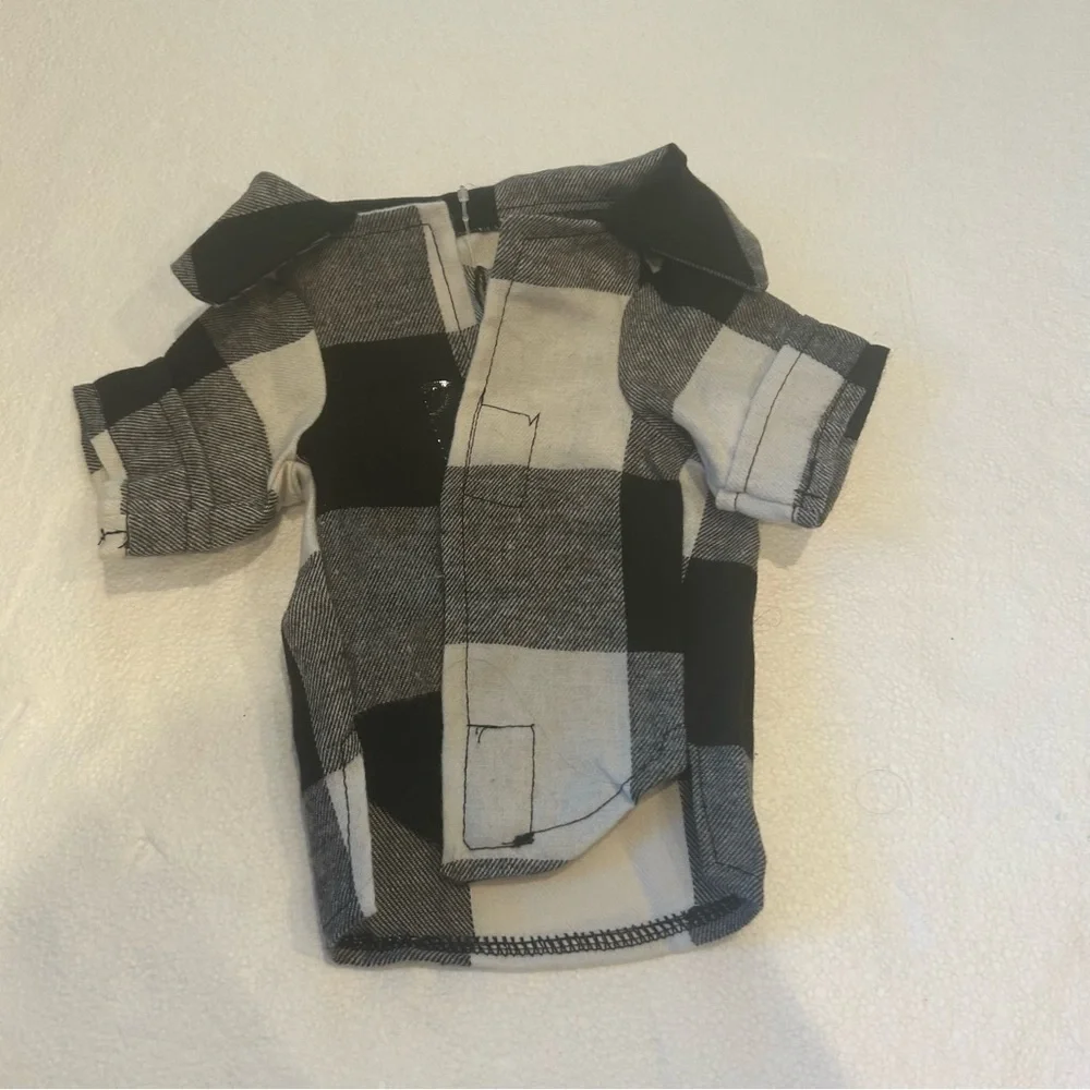 Old Navy NWT buffalo plaid black white dog shirt